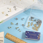 SUNNYCLUE 40Pcs Real 24K Gold Plated Heart Earring Findings with Hole Studs for DIY Dangle Earrings Craft - color: 20Pairs Real 24K Gold Plated & Stainless Steel Heart Earrings Post