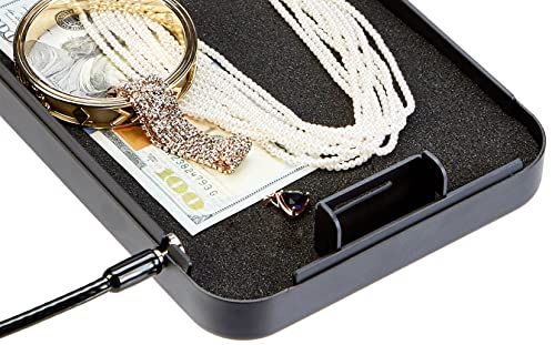 Amazon Basics Portable Security Case Lock Box Safe with Combination Lock for Valuables,Documents,College Dorm Room,XL,Black,(Pack of 4) - size: XL (Pack of 4)