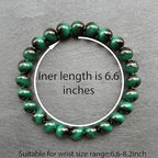 Handmade 8mm Beaded Bracelets For Men Protection Bracelet For Women Chakra Feng Shui Stretchy Handmade Lucky Money Stretchy Crystal Bracelets Best Gifts - color: Simulated Green Tiger