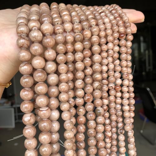 Yochus 60pcs 6mm Coffee Persian Jade Energy Healing Round Bulk Gemstone Beads for Jewelry Making Bracelet Necklace Earring DIY - color: coffee, size: 6mm