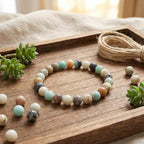 Yochus 60pcs Polish Amazonite Beads，6mm Healing Power Natural Stone Round Loose Gemstone Beads for Jewelry Making Earring Necklace DIY Crafts - color: Amazonite stone, size: 6mm 60beads