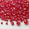 600pcs Crystal Glass Beads 3mm 4mm 6mm 8mm 10mm Rondelle Faceted Crystal Beads Spacer Beads for Necklace Bracelet Earrings DIY Jewelry Crafts Making Supplies(Red AB) - color: Red AB