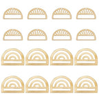 BENECREAT 16Pcs 2 Style Hollow Brass Pendants, Golden Half Round Charm for DIY Craft Jewelry Pendants Making, Hole: 1.2~1.4mm, 8pcs/Style - color: Golden Half Round