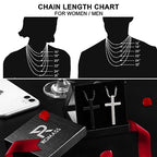 Romass 2 Pcs Cross Necklace for Men Boys,Stainless Steel Pendants Silver Black Gold Crosses Chain Jewelry Gifts Box 16-30 inches - size: 24 in, style: 2Pcs(silver+black) 1.2 "* 0.7'' pendant