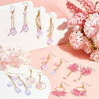 SUNNYCLUE 1 Box DIY 10 Pairs Glass Petal Charms Flower Pendants Earring Making Kit Glass Flower Beads for Jewelry Making Charms Round Linking Rings Faceted Beads Spring Earrings - color: Diy 10 Pairs Glass Petal Charms Earrings