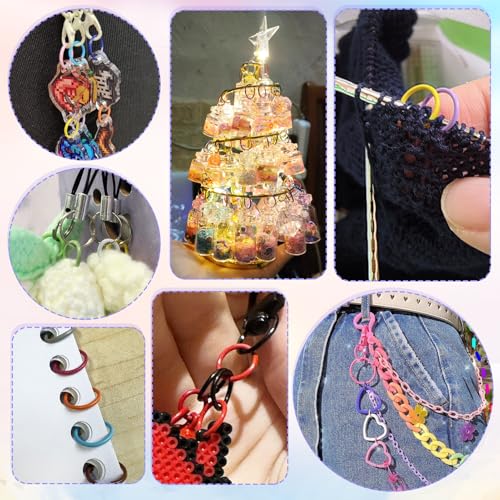 TOAOB 200pcs Multicolour Jump Rings 12mm Open Jump Rings Connectors for Keychains Earrings Necklace Jewelry Making - size: 12mm