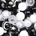 106 Pcs 20mm Beads for Pens Making with Rondelle Spacer Beads Black White Acrylic Focal Bubblegum Bead Crystal Round Sparkly Chunky Bead for Pens Beadable Keychain DIY Craft Jewelry Making Supplies - color: Black White