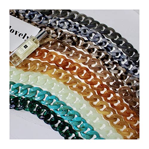 AUMEY Handbag Chain Straps Acrylic Purse Chain Strap Fashionable Replacement Purse Clutches Handles for Purse Handbags DIY Crafts, 15.7 inch of Each (03-Lake blue) - color: 03-lake Blue