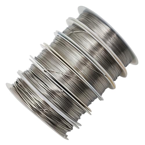 INSPIRELLE 6 Packs 304 Stainless Steel Craft Wire Mixed Sizes Bendable Metal Wire for Jewelry Craft Making for Beginner Practice