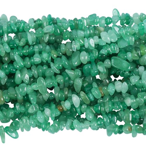 90 Inches Green Aventurine Irregular Shaped Crystal and Healing Tumbled Chip Stone Beads for Jewelry Making - color: Green Aventurine
