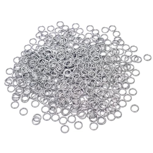 2000Pcs 5mm Stainless Steel Jump Rings 21 Gauge Metal O Rings Close but Unsoldered Single Loop Connectors for Jewelry Necklaces Bracelet Earrings Keychain DIY Making - color: dark silver, size: 5mm
