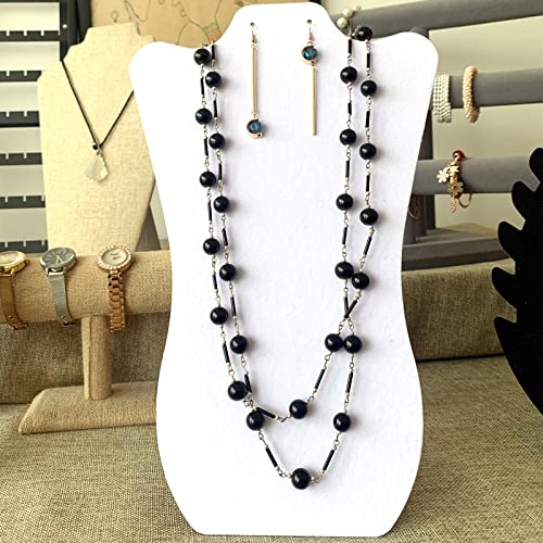 14 Inch Tall White Velvet Necklace & Earing Display Stands for Selling, Foldable Jewelry Display Stands for Shows(set of 8)