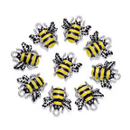 Craftdady Enamel Dangle Charms Pendant Food Animal Flower Cute Charms Colorful Metal Fruit Pendants Hang Ornament for Craft Bracelet Necklace Earring Key Chains Jewelry Making - color: Yellow & Black Bee