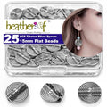 Tibetan Silver Stripe Spacer 15mm Flat Beads for Jewelry Making Supplies Adults Small Seed Bead for Necklace Earring Bracelet Making Kit Bulk 25 Pcs - color: Silver stripe flat