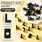 30Pcs Large Hole Letter Beads Black Acrylic European Beads 3D Letters L Chunky Bead Initial Alphabet Bead for Key Chains Bracelets Necklace DIY Craft Bag Charm Kit Arts Projects - color: Black-L