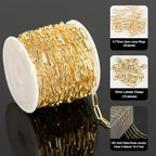 YOUBEIYEE 16.4 Feet 18K Gold Plated Brass Chain Roll Flat Paperclip Chain for Jewelry Making Handmade Women Necklace Bracelet DIY Jewelry Findings - color: Flat Paperclip