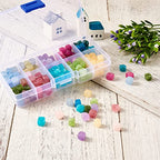 Craftdady 200pcs Natural Stone Beads 7-8mm Smooth Cube Gemstone Loose Beads Mixed Square Healing Crystal Spacer Beads for Bracelets Necklaces Jewelry Making Hole: 0.9mm - color: Mixed Color, Cube