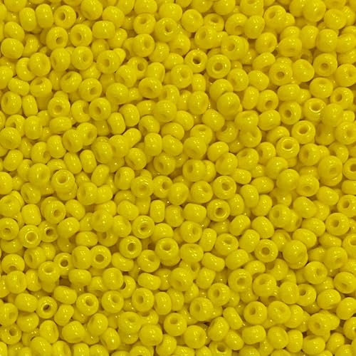 Czech 8/0 Glass Seed Beads 20 Grams 800 Pcs (Dark Yellow) - color: Dark Yellow