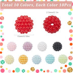 SUNNYCLUE 100Pcs 10 Colors Chunky Beads Bulk 15mm Beaded Pen Beads Disco Ball Beads Round Bayberry Beads Resin Chunky Bubblegum Bead Loose Bead for DIY Jewelry Making DIY Necklace Bracelets Crafts - color: 100pcs 15mm 10 Chunky Beads