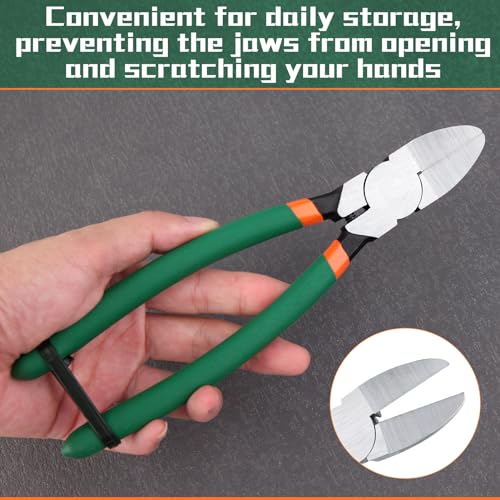 SPEEDWOX Flush Cut Pliers Side Cutting Pliers with Longer Flush Cutting Edge Flush Cutter Wire Cutter for Crafts Flush Cut Trimmers Craft Cutter Model Tools Flush Cut Snips Plastic Pliers Hand Tools - size: 8"