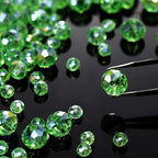 WILLBOND 600 Pcs Crystal Glass Beads for Jewelry Making Bulk Suncatcher Faceted Rondelle Loose Gemstone for Valentine's Day, Irish Holiday, Easter Bracelet DIY Crafts 8mm, 6mm, 4mm(Green) - color: Green