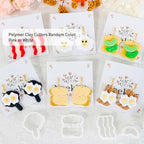 Xaekicr 8Pcs Breakfast Theme Polymer Clay Cutters Set – Toast, Bacon, Egg Shapes | Fun Clay Earring Cutters | Polymer Clay Molds for Jewelry Making | Clay Tools for DIY Crafts - color: S color