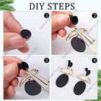 SUNNYCLUE 1 Box 30Pcs 3 Sizes Flat Round Earring Posts Stainless Steel Earring Post Ear Stud with Loop Blank Metal Earring Studs Ear Nuts for Earrings Jewelry Making DIY Women Adults Crafts Supplies - color: 15 Pairs Round Black Stud Earring Findings