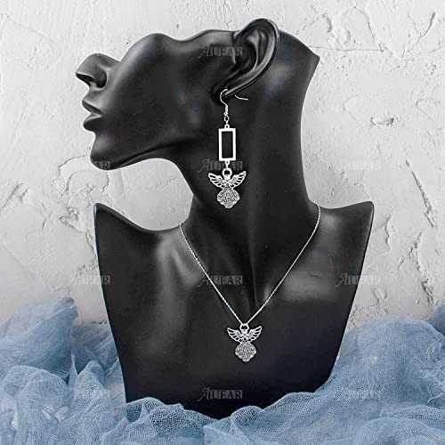AUEAR, Antique Silver Angel Charms Pendants for DIY Jewelry Making Necklace Bracelet - color: Silver, size: 100 Pack