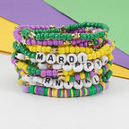 Twinfree Bohemia Beaded Bracelet for Women, Polymer Clay Stretch Bracelets - color: color 28