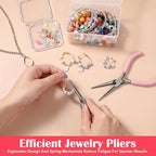 2 Pack Needle Nose Pliers, 5.9 Inch Small Needle Nose Pliers for Jewelry Making, Pink Mini Plier for Crafts, Precision Plier Set for Jewelry Repair Wire Bending Gripping Tiny Project