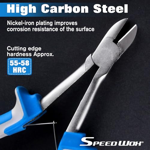 SPEEDWOX Long Reach Diagonal Pliers 6 Inches Mini Fine Wire Cutting Plier Slim Plastic Nippers Precision Side Cutting Micro Wire Cutters for Hard to Reach Narrow Spaces High Leverage Reduce Efforts - style: Diagonal Pliers