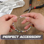 100 Loop Memory Wire for Beads Jewelry Making - Silver Steel Wire for Bracelet and DIY Crafts