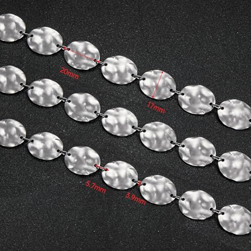 2 Yard Middle Oval Chain Bulk Stainless Steel Jewelry Making Chains Decoration Craft Chain Roll - color: Silver Middle Oval