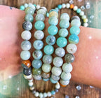 Zenkeeper 108Pcs Amazonite Beads for Bracelet Jewelry Making 8MM Natural Loose Amazonite Stone Beads Gemstone Beads Round - color: Amazonite, size: 8MM, 108pcs