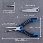 SPEEDWOX Mini Needle Nose Pliers Serrated Jaw with Protective Cover Needle Nose Pliers For Jewelry Making Mini Precision Wire Looping Fine Plier For Jewelry Making Wire Bending Small Object Gripping - style: Needle Nose Pliers Serrated Jaw with Cover