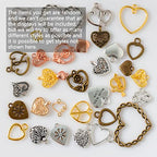 stino 100 Gram Metal Charms for Jewelry Making, Silver & Gold Plated, Bulk Pack for Bracelets, Necklaces, Crafts - color: Heart A Mixed Color