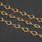 2 Yard Gold Plated Chains for Jewelry Making Stainless Steel Hollow Drop Chain Link for Women Necklace Bracelet DIY - color: Gold Drop
