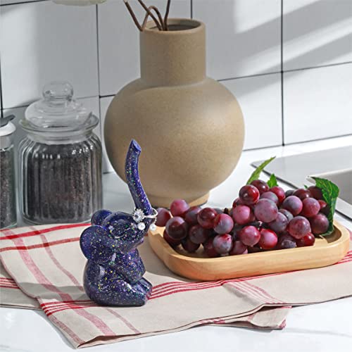 PUDDING CABIN Purple Elephant Ring Holder Cute Ring Organizer Stand Display, Unique Elephant Gift for Women Mom Mother's Day Birthday Engagement Bridesmaid Christmas Gift - style: Purple Elephant