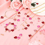 SANNIX 90Pcs Valentine's Day Heart Charms with 150Pcs Jump Rings, 3 Colors (Red, Pink, Rose Red), DIY Jewelry Making Crafts Supplies - color: 3 color