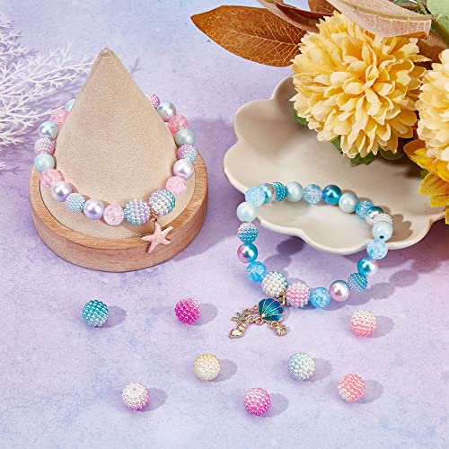 SUNNYCLUE 160pcs Bubblegum Acrylic Beads - 12mm Berry Gradient Color Imitation Pearl Round Beaded Garland Loose Spacer Beads for Jewelry Making Bracelet Keychains DIY Crafts - color: 160Pcs 12mm Acrylic Beads