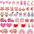 MARFOREVER 40 Pcs/20 Pairs Valentines Charms for Jewelry Making, Heart Charms for Jewelry Making Gold Enamel Red Pink Romantic Love Charm Pendants for Valentine's Day Bracelet Necklace Earrings Making - style: Valentines