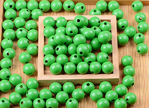 AD Beads Large Hole Wood Spacer Wooden Jewelry Making Bracelet Necklace Chandelier, Large Wooden Rosary Beads Craft Beads Pick from (16mm 100pcs, Green) - color: Green, size: 16mm 100pcs