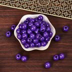 240pcs Purple Color Wood Beads 16mm Large Hole:6mm for Craft Art Work (Hole:6mm) - color: Purple