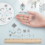 SUNNYCLUE 1 Box DIY 10 Pairs Angel Fairy Charm Boho Style Chandelier Charms Earring Making Kit Feather Star Dream Catcher Pendants for Jewelry Making Kits Adult Women DIY Craft Beginner Supplies - color: Chandelier Bohemian Style E