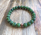 Mens Nephrite Jade Bracelet, Canadian Nephrite Jade, High Quality 8mm Canadian Nephrite Jade Bracelet, Authentic Nephrite Jade, Green Jade