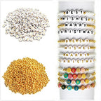 Amaney 2000pcs Letter and Gold Spacer Beads Kit for DIY Bracelet Necklace Craft Jewelry Making - color: Gold on White