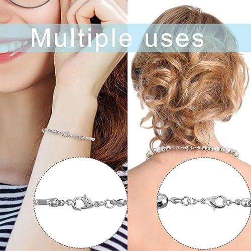 1000PCS Jewelry Making Accessories Set, 100 Lobster Claw Clasps 300 Crimp Beads Crimp Beads Clasps Caps 600 Open Jump Ring Connectors for DIY Bracelet Necklace Crafts Jewelry Making(Platinum) - color: Platinum
