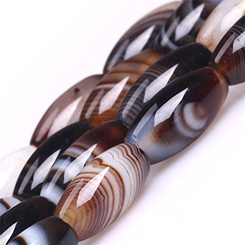 Botswana Agate Beads for Jewelry Making Natural Gemstone Semi Precious 8x16mm Oval Rice 15" JOE FOREMAN - color: 8x16mm/oval rice botswana agate