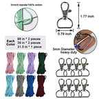 Adult DIY Craft Keychain Making Kit Boho Macrame Keychain Kit Includes Key Rings Precut Macrame Cord Instructions to Make Cute Keychains and Lanyards Kids Crafts Projects Kits Macrame Beginners - color: Macrame Keychain Kits