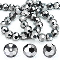 Dowarm 100 Pieces 8MM Round Faceted Rondelle Crystal Glass Beads for Jewelry Making, Crafts Wine Charms Wind Chimes Suncatchers, Finding Jewelry Spacer Beads, Mine Silver - color: 14-Mine Silver, size: 8MM